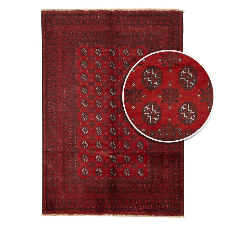שטיח אפגני בוכרה 00 אדום 240*167 | Bokhara Rug