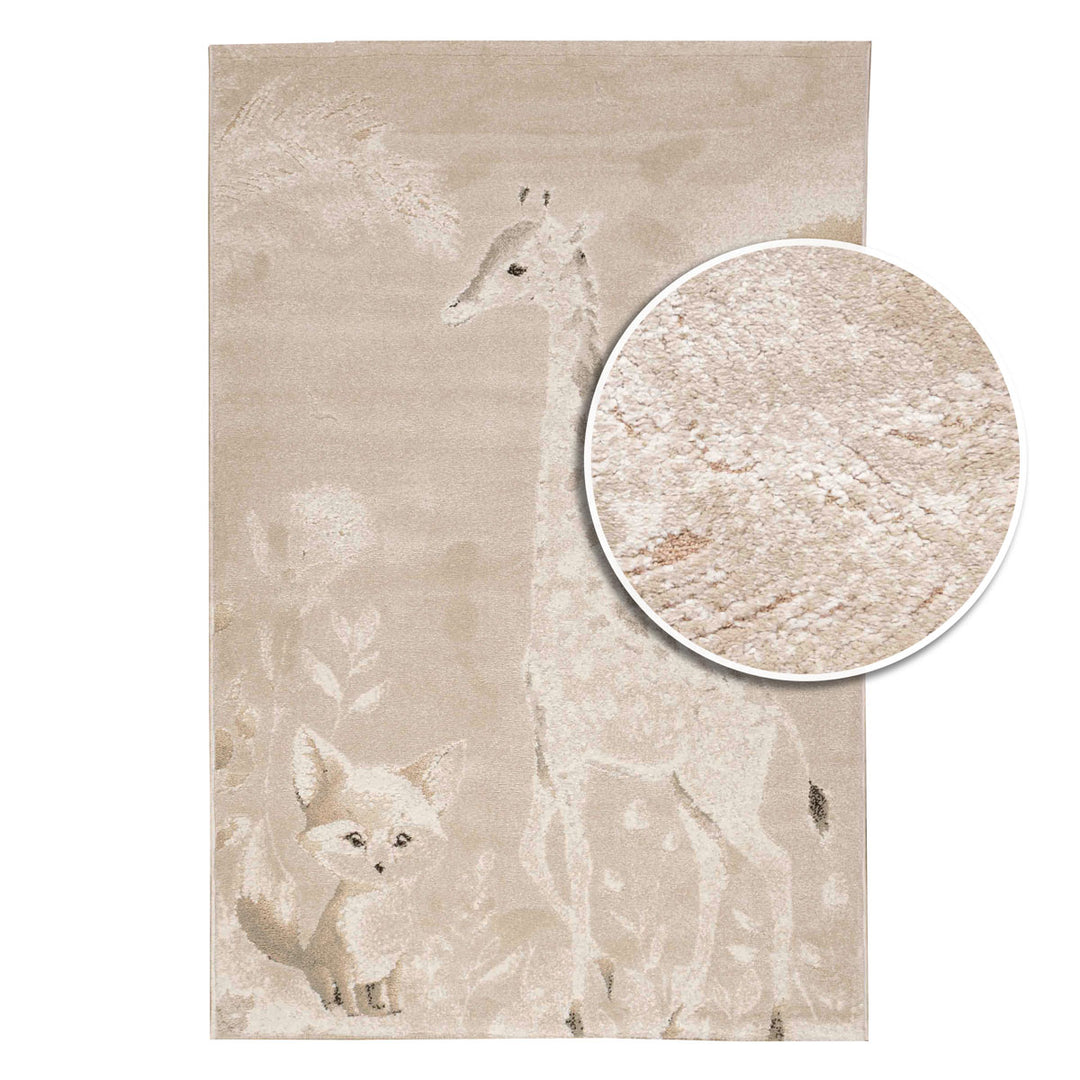 שטיח ג'ירף ושועל 01 בז'