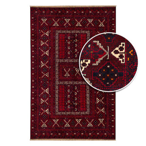 שטיח אפגנן קונדוז 00 אדום 246*159 | Afghan Kunduz Hand-Knotted