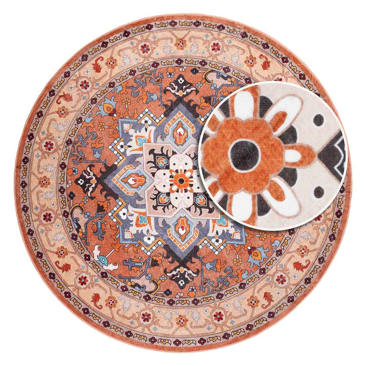 שטיח רחיץ מלטה  03 עגול צבעוני | Malta Washable Rug