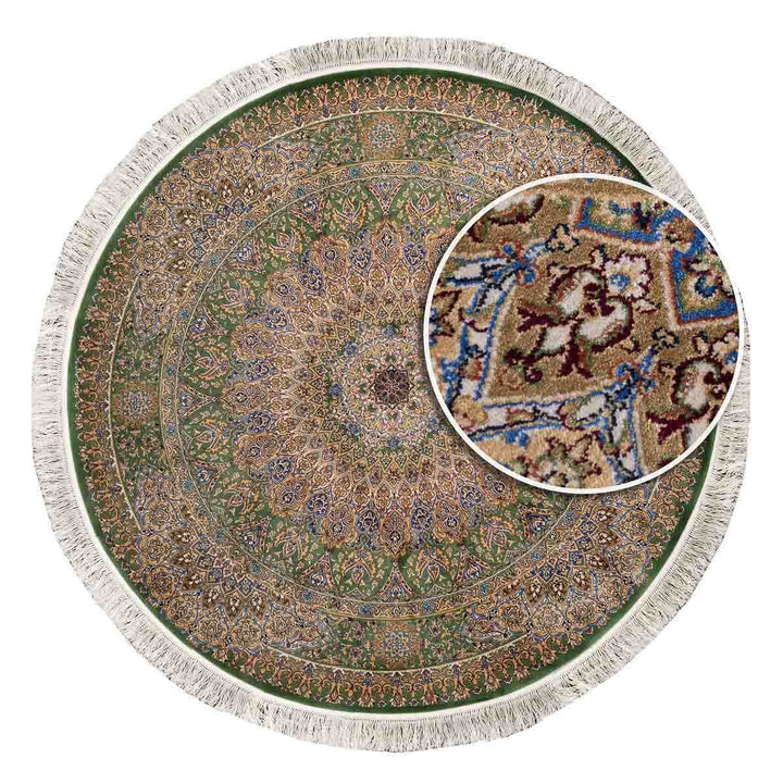 שטיח קום משי ירוק 12 ירוק | QOM