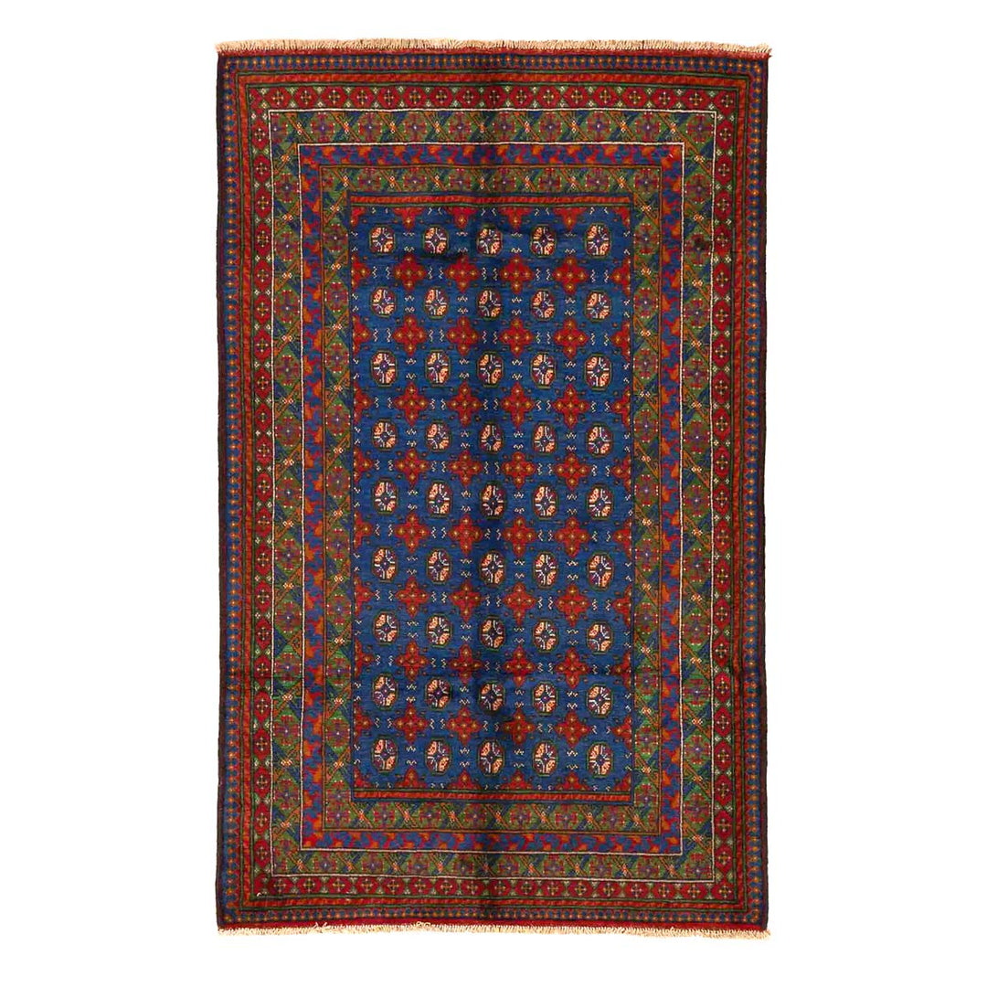 שטיח אפגני בוכרה 00 כחול 245*152 | Bokhara Rug