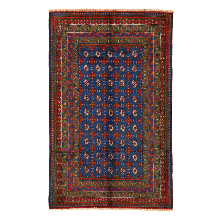שטיח אפגני בוכרה 00 כחול 245*152 | Bokhara Rug