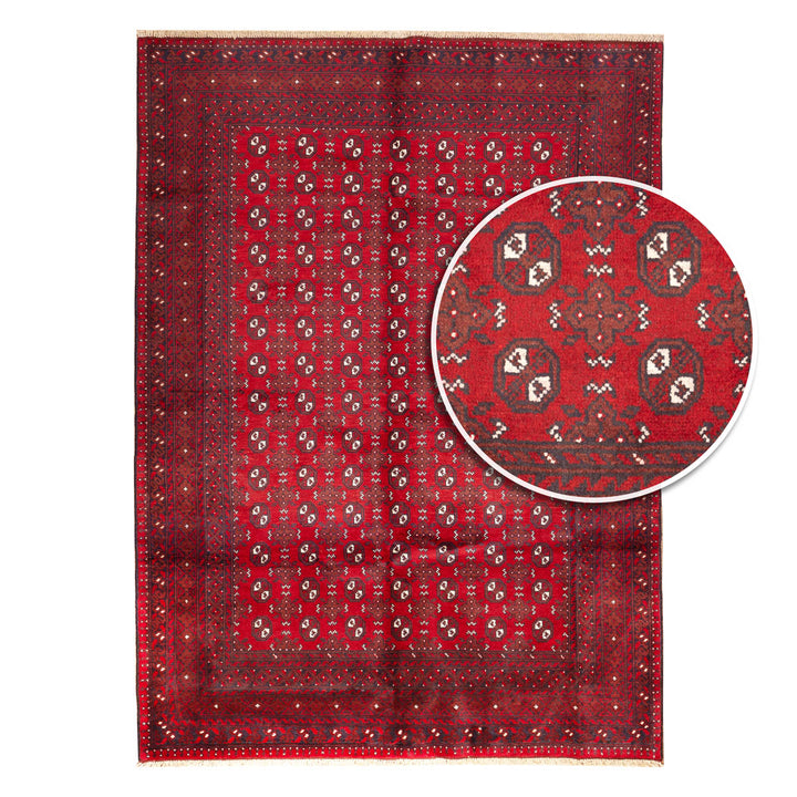 שטיח אפגני בוכרה 00 אדום 243*174 | Bokhara Rug