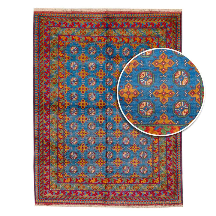 שטיח  אפגני בוכרה 00 כחול 198*152  | Bokhara Rug