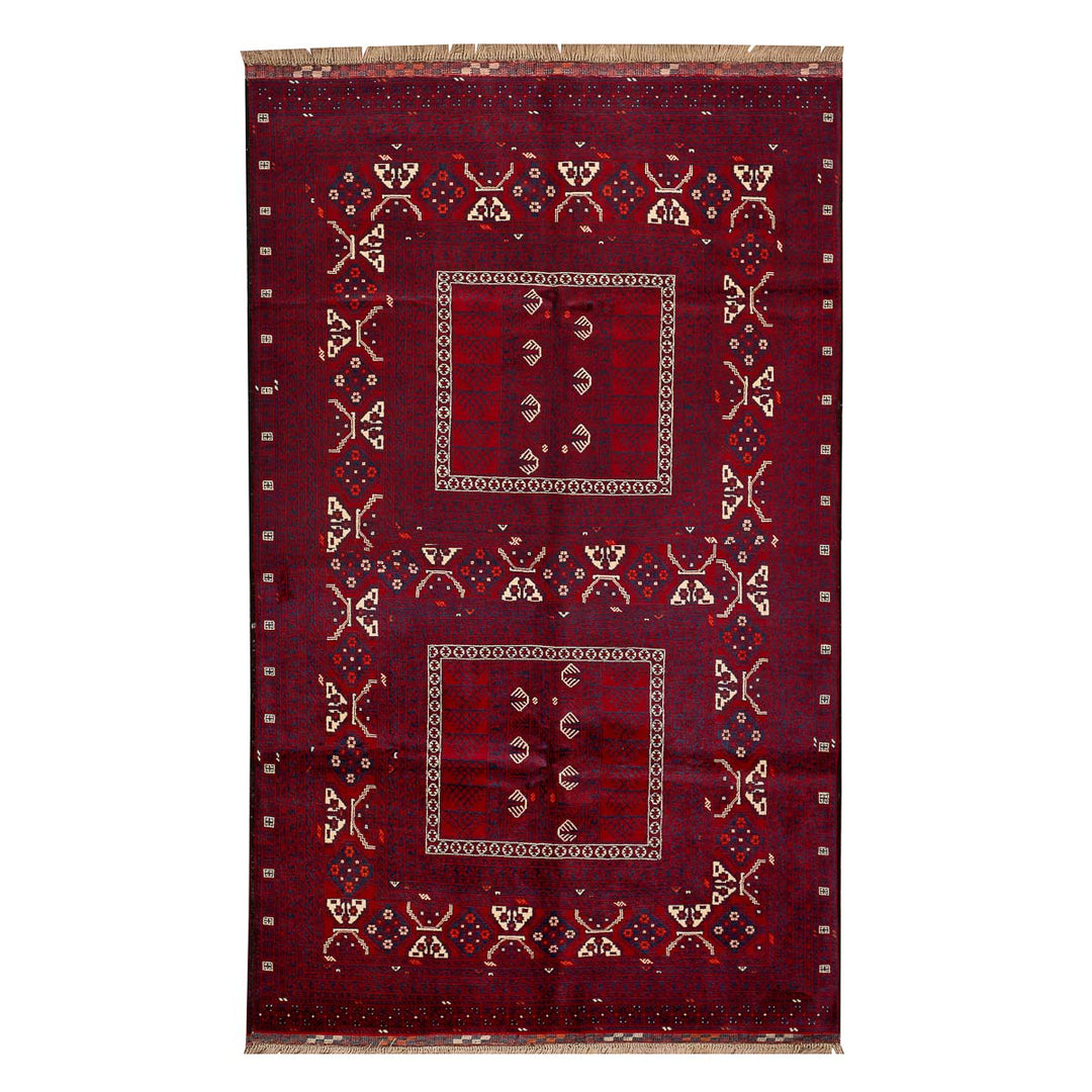 שטיח אפגנן קונדוז 00 אדום 246*151 | Afghan Kunduz Hand-Knotted