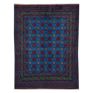 שטיח אפגני בוכרה 00 כחול 198*152 | Bokhara Rug