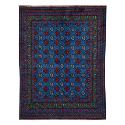 שטיח אפגני בוכרה 00 כחול 198*152 | Bokhara Rug