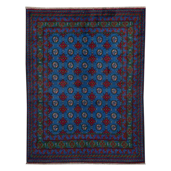 שטיח אפגני בוכרה 00 כחול 198*152 | Bokhara Rug