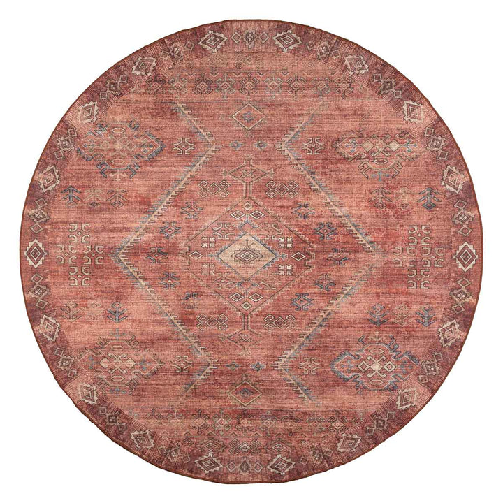 שטיח וינטאז' רוז 05 אדום בריק עגול