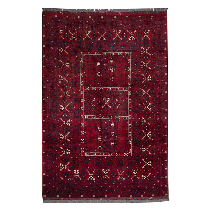 שטיח אפגנן קונדוז 00 אדום 239*163 | Afghan Kunduz Hand-Knotted