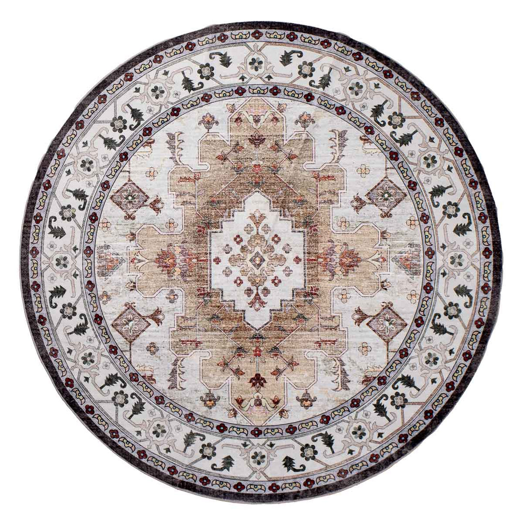 שטיח רחיץ מלטה  04 עגול צבעוני | Malta Washable Rug