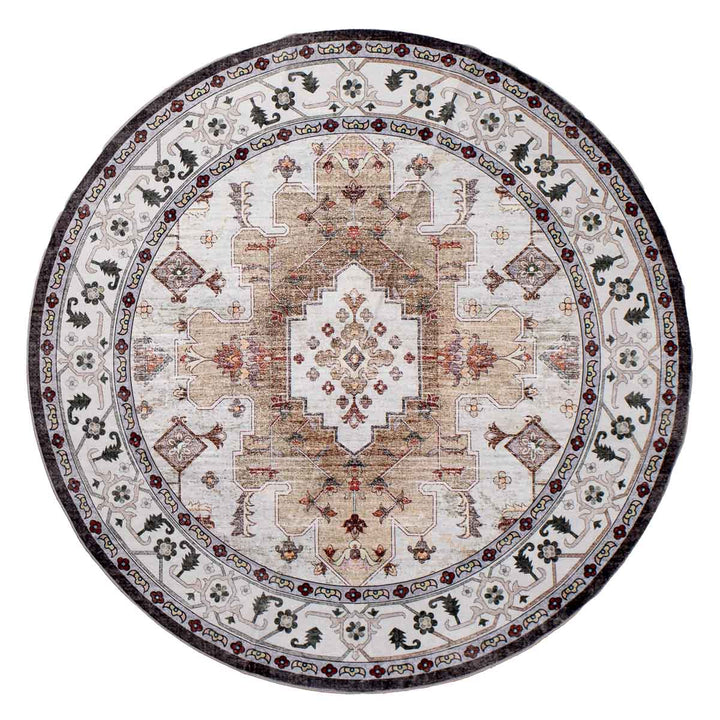 שטיח רחיץ מלטה  04 עגול צבעוני | Malta Washable Rug