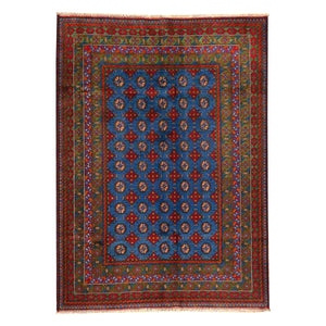 שטיח אפגני בוכרה 00 כחול 238*172 | Bokhara Rug