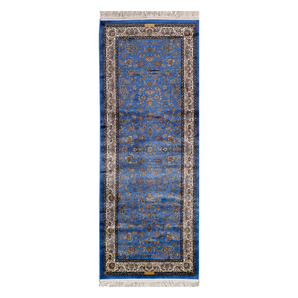 שטיח קום משי 32 כחול ראנר  | QOM