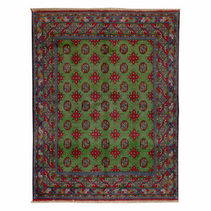 שטיח אפגני בוכרה 00 ירוק 198*152 | Bokhara Rug