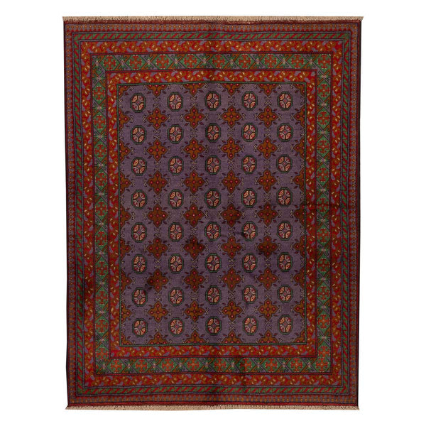 שטיח אפגני בוכרה 00 סגול 193*148 | Bokhara Rug