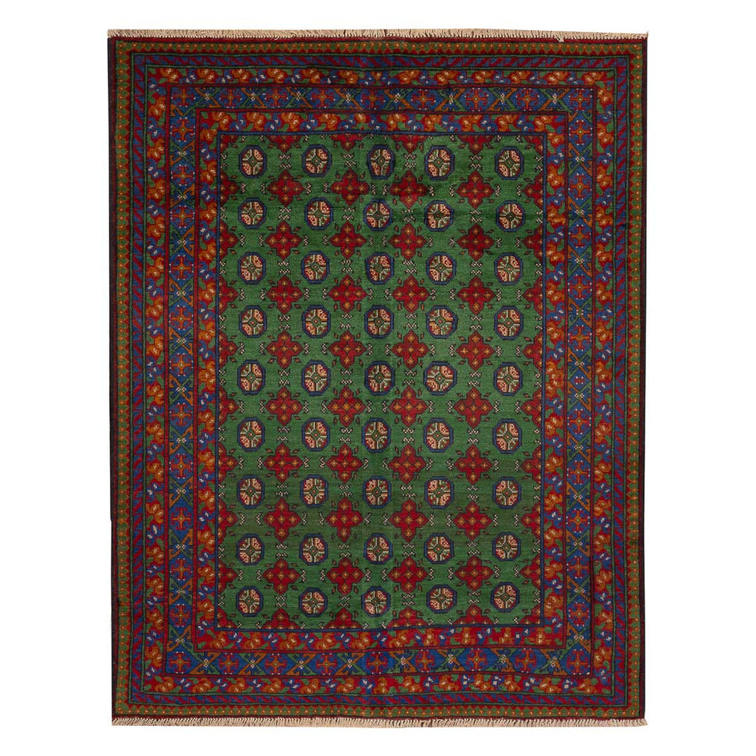 שטיח אפגני בוכרה 00 ירוק 199*150 | Bokhara Rug