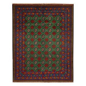 שטיח אפגני בוכרה 00 ירוק 199*150 | Bokhara Rug
