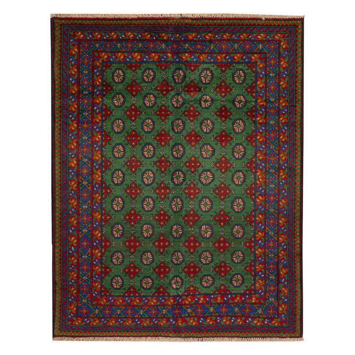 שטיח אפגני בוכרה 00 ירוק 199*150 | Bokhara Rug