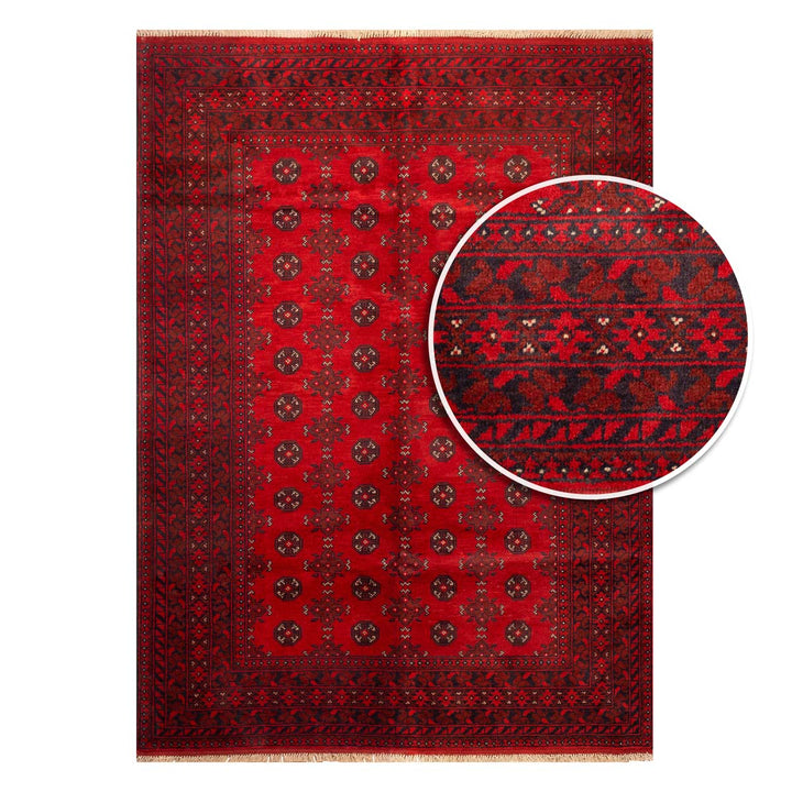 שטיח אפגני בוכרה 00 אדום 234*169 | Bokhara Rug