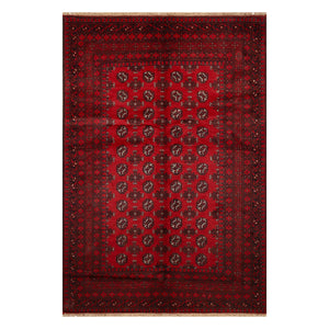 שטיח אפגני בוכרה 00 אדום 242 *166 | Bokhara Rug