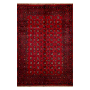 שטיח אפגני בוכרה 00 אדום 244 *169 | Bokhara Rug