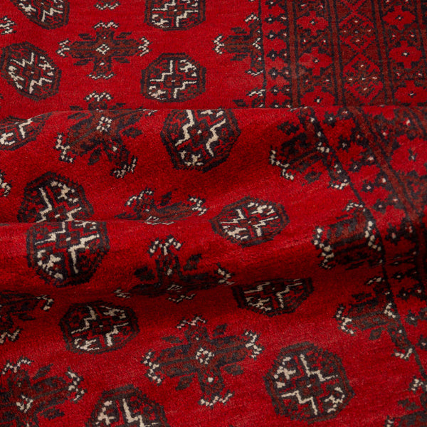 שטיח אפגני בוכרה 00 אדום 242 *166 | Bokhara Rug