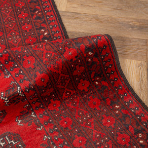 שטיח אפגני בוכרה 00 אדום 242 *166 | Bokhara Rug