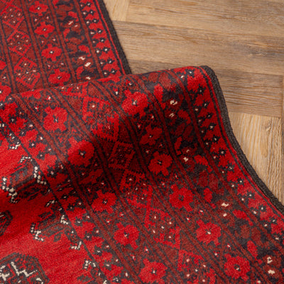 שטיח אפגני בוכרה 00 אדום 242 *166 | Bokhara Rug