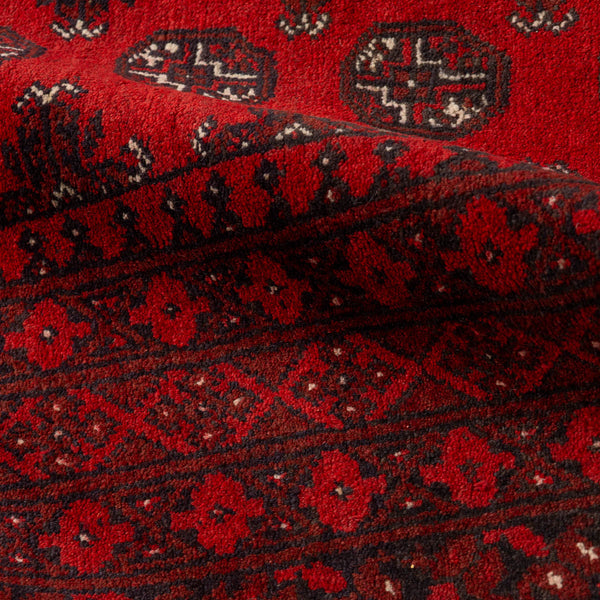 שטיח אפגני בוכרה 00 אדום 242 *166 | Bokhara Rug