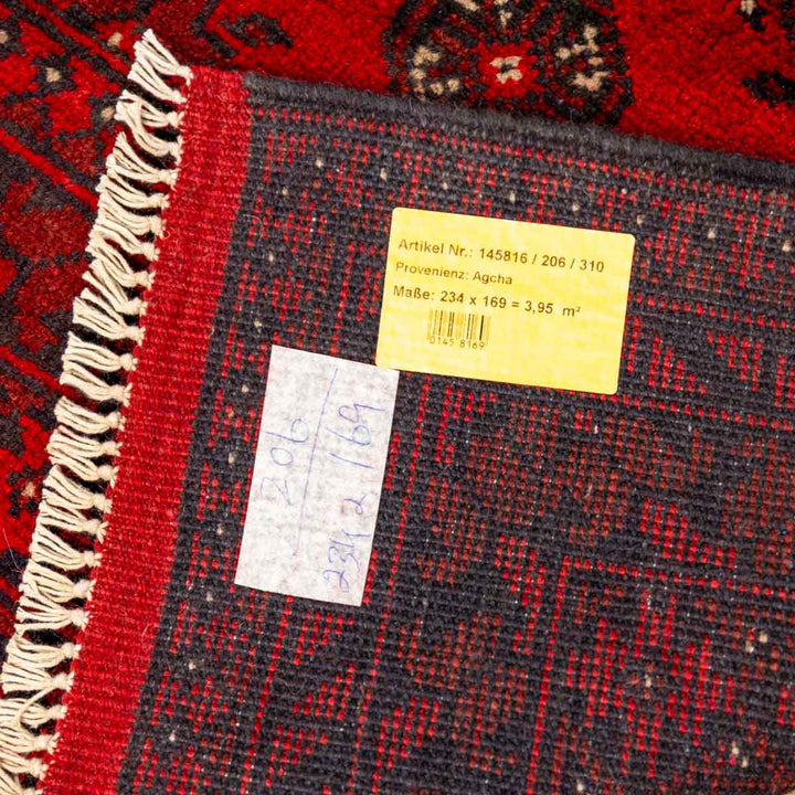 שטיח אפגני בוכרה 00 אדום 234*169 | Bokhara Rug