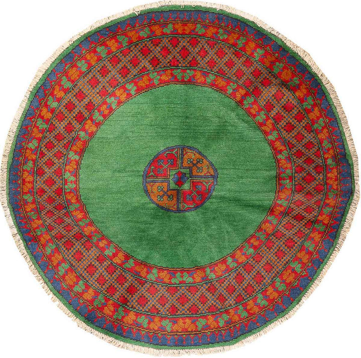 שטיח אפגני רגל פיל 00 ירוק  145*143