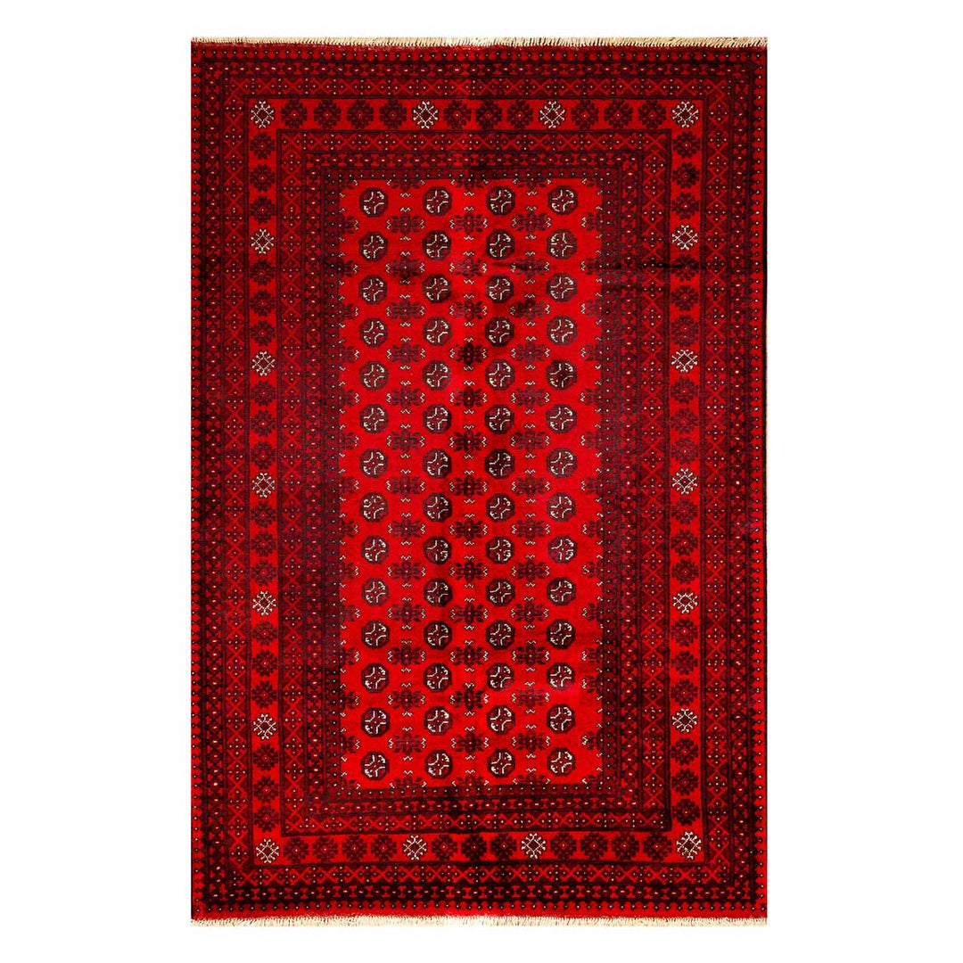 שטיח אפגני בוכרה 00 אדום 244*163 | Bokhara Rug