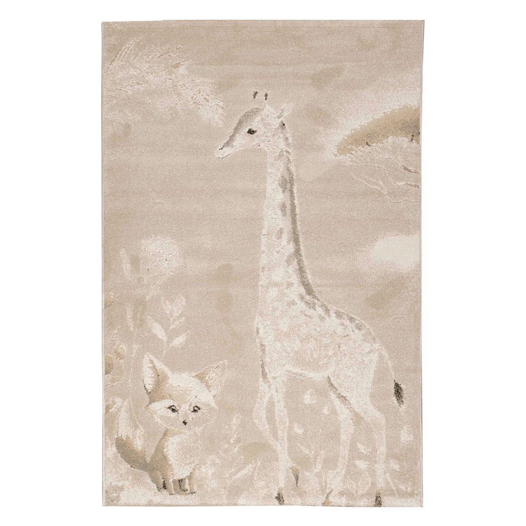 שטיח ג'ירף ושועל 01 בז'