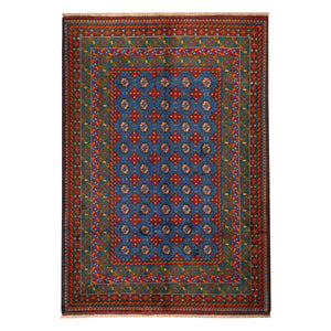 שטיח אפגני בוכרה 00 כחול 241*168 | Bokhara Rug
