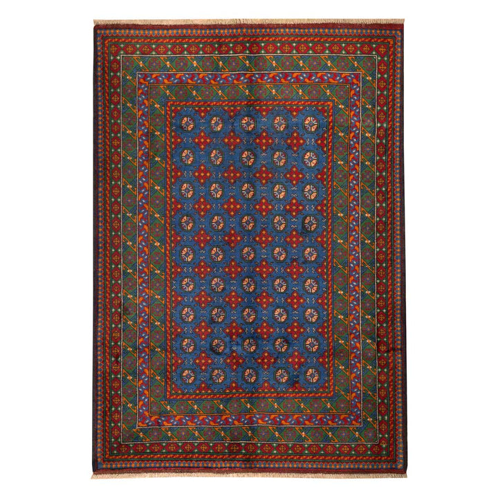 שטיח אפגני בוכרה 00 כחול 241*168 | Bokhara Rug