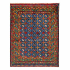 שטיח אפגני בוכרה 00 כחול 198*154 | Bokhara Rug