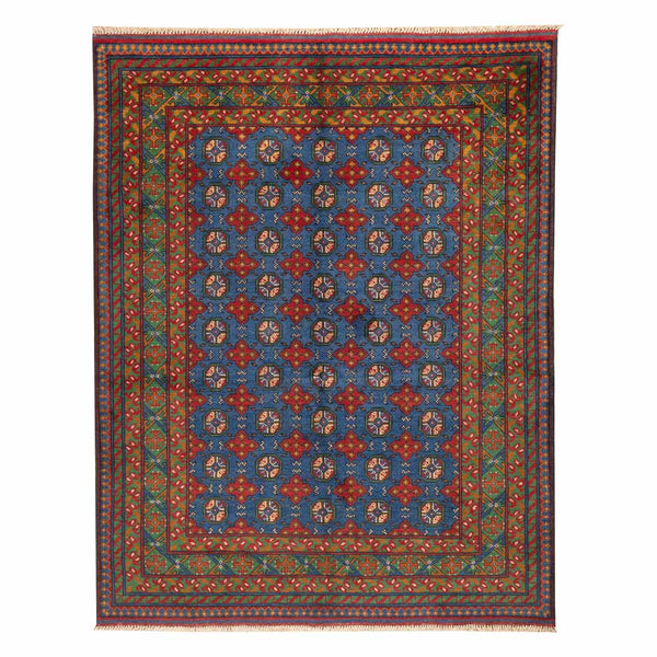 שטיח אפגני בוכרה 00 כחול 198*154 | Bokhara Rug