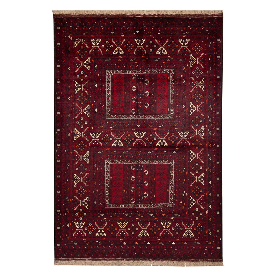 שטיח אפגנן קונדוז 00 אדום 242*165 | Afghan Kunduz Hand-Knotted