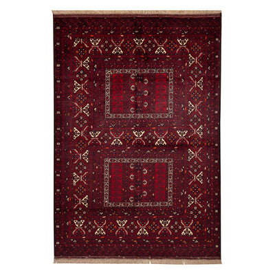שטיח אפגנן קונדוז 00 אדום 242*165 | Afghan Kunduz Hand-Knotted