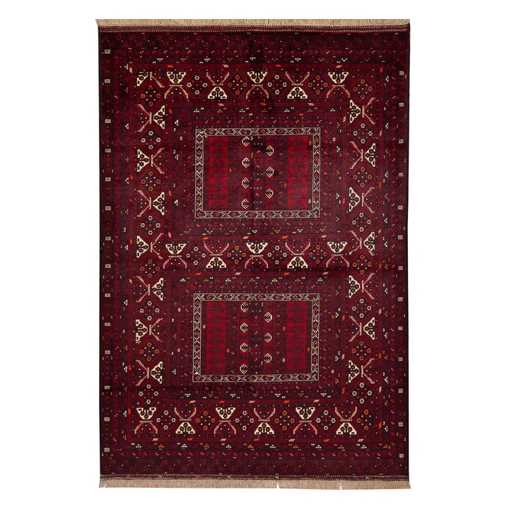 שטיח אפגנן קונדוז 00 אדום 242*165 | Afghan Kunduz Hand-Knotted