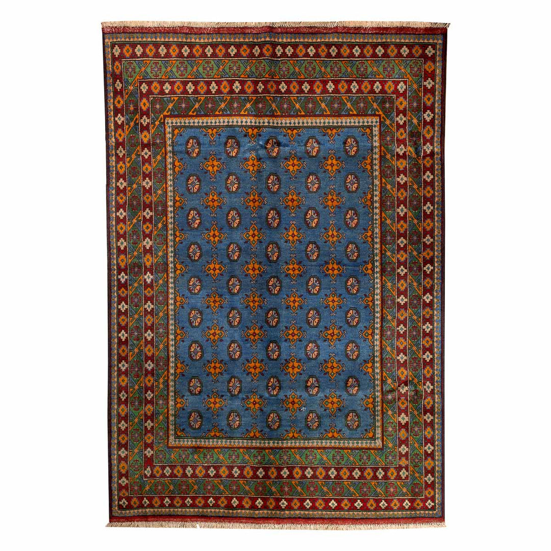 שטיח אפגני בוכרה 00 כחול 242*166 | Bokhara Rug