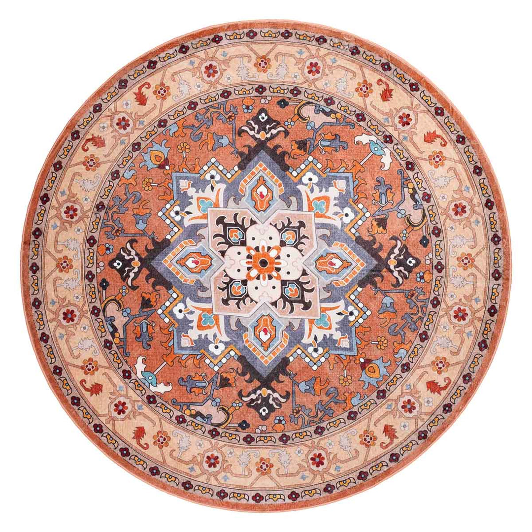 שטיח רחיץ מלטה  03 עגול צבעוני | Malta Washable Rug