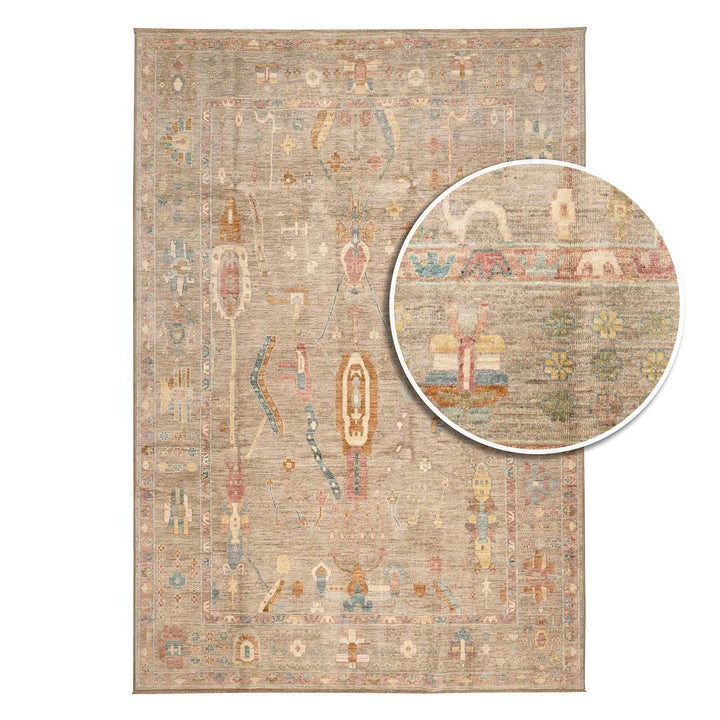 שטיח אושק 00 אפור פסטל 301*204 | Oushak