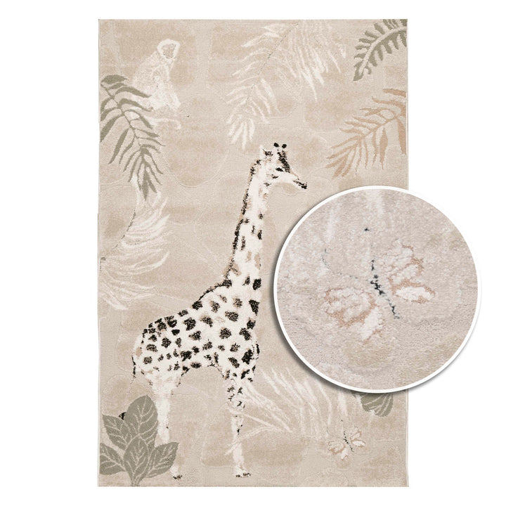 שטיח ג'ירף וקוף 01 בז'