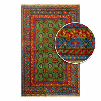 שטיח  אפגני בוכרה 00 ירוק 185*119  | Bokhara Rug
