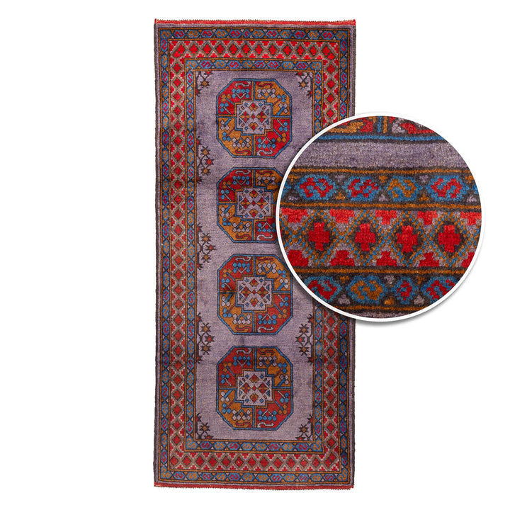 שטיח אפגני רגל פיל 00 סגול 202*84