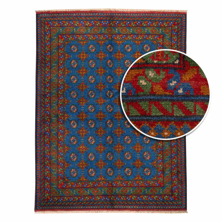 שטיח אפגני בוכרה 00 כחול 201*153 | Bokhara Rug