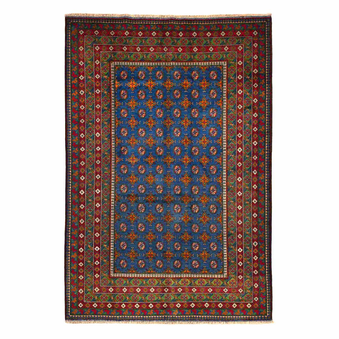 שטיח אפגני בוכרה 00 כחול 297*201 | Bokhara Rug